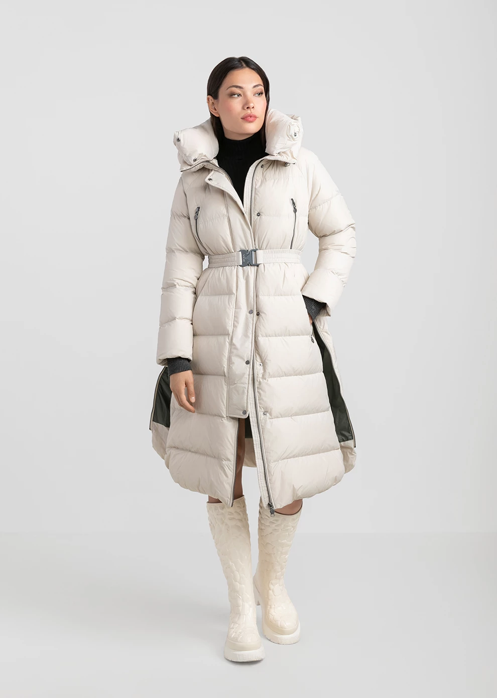 Длинный пуховик с капюшоном (1799QW-0078-QR001)
