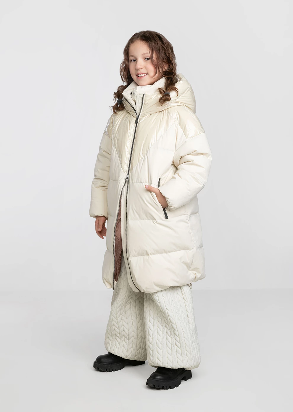Детский пуховик с капюшоном (1195QP-0070-QA001)