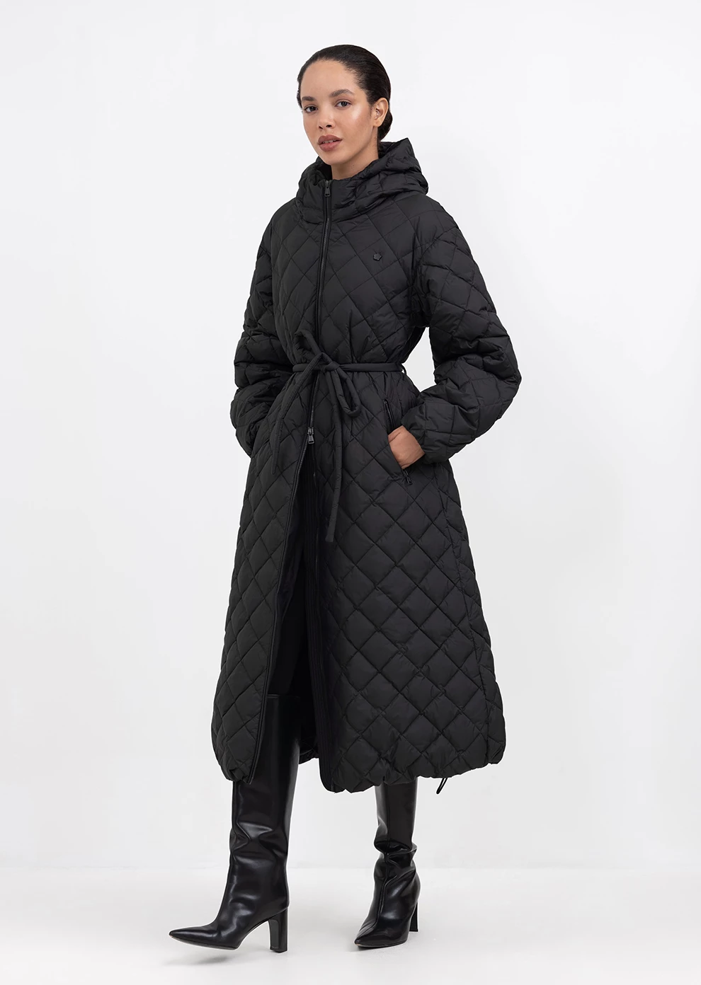 Пуховик длинный с капюшоном (1238UW-1039-A101)