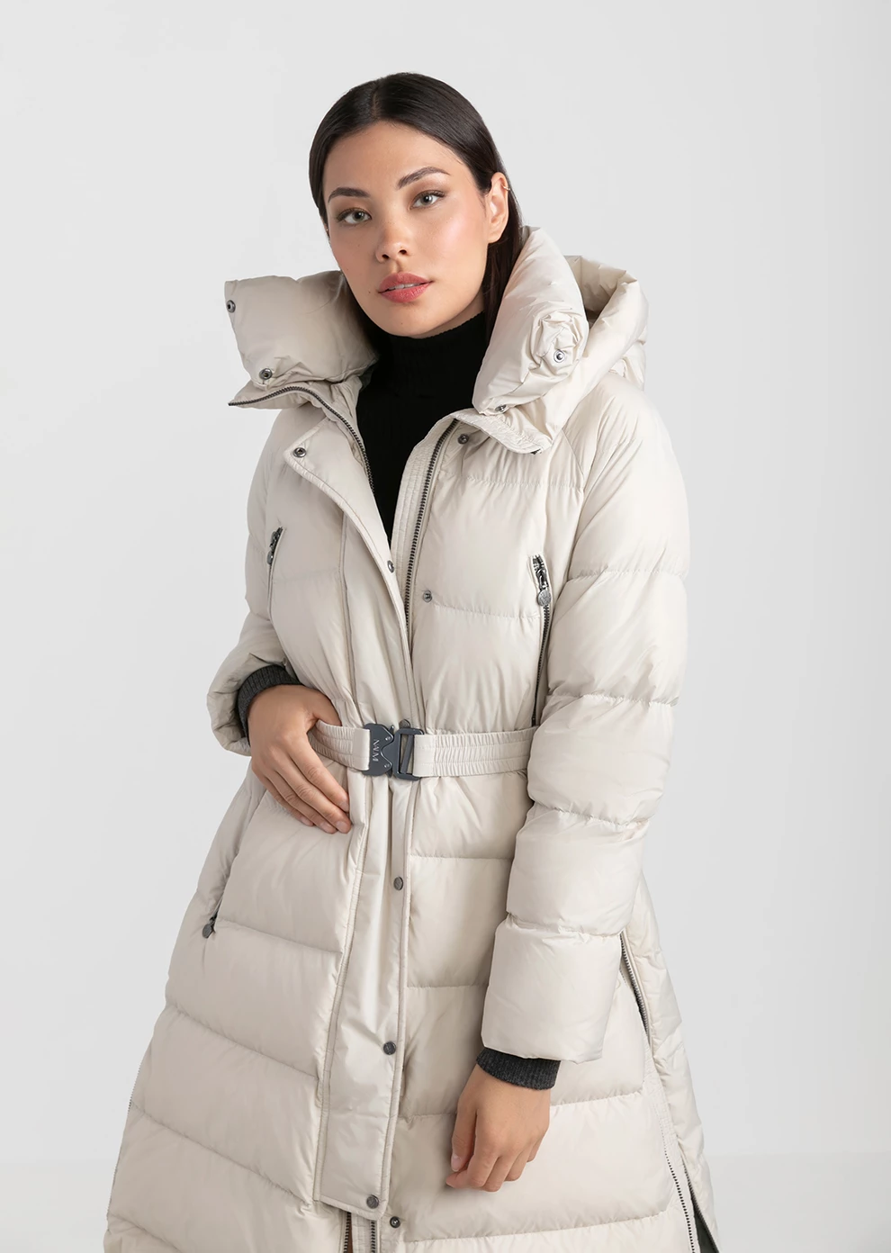 Длинный пуховик с капюшоном (1799QW-0078-QR001)