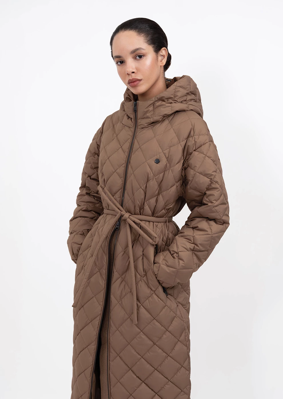 Пуховик длинный с капюшоном (1247UW-1039-A003)
