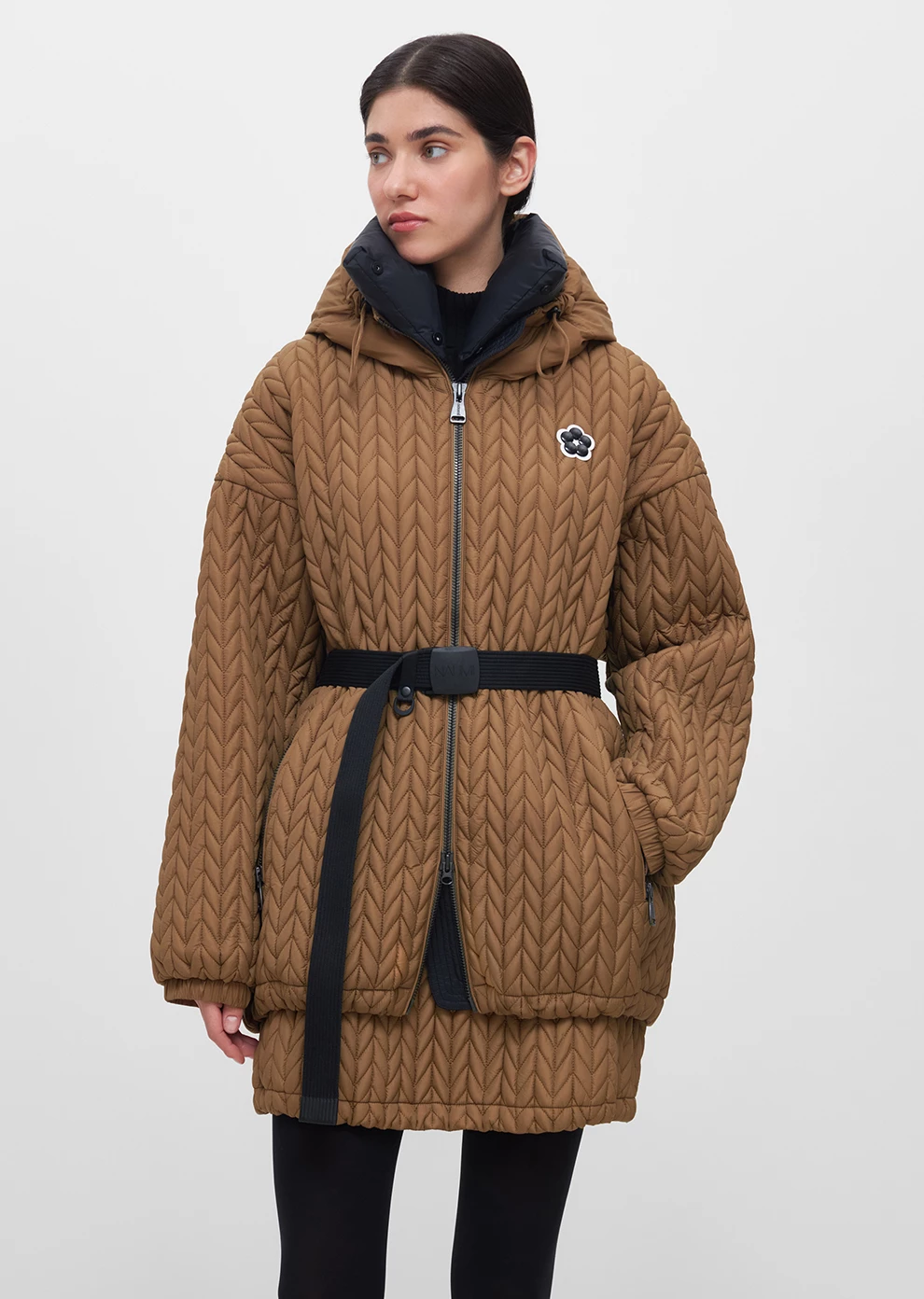 Утепленная куртка с поясом (1846SW-1023-A003)