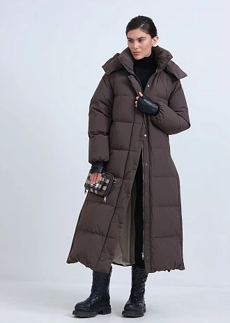Длинный пуховик с капюшоном (1297SW-1005-A504)