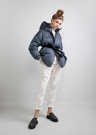 Короткий пуховик с капюшоном (1746MW-0012-MK016)