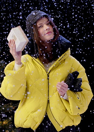 Короткий пуховик с капюшоном (1223SW-1021-A508)