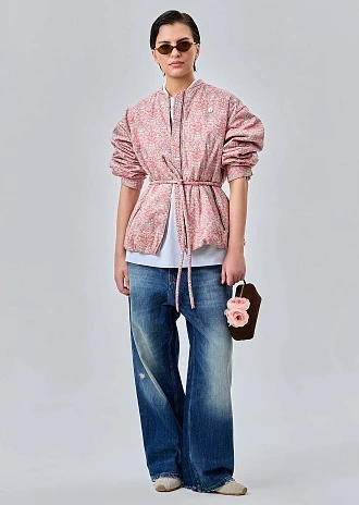 Укороченная утепленная куртка с поясом (1273TW-2017-F315)